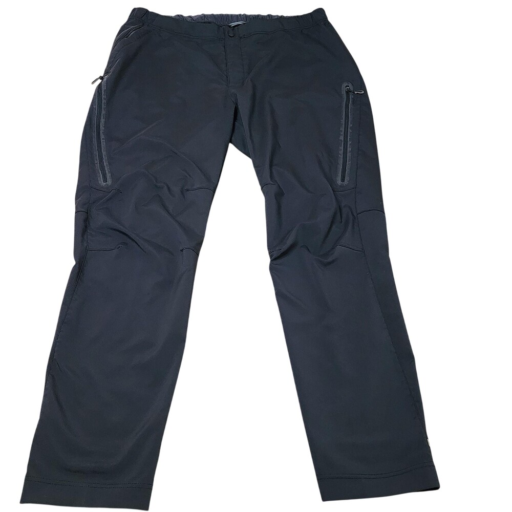 REI Rain Pants Mens 37x30 Black Reflective Zip Pocket Hiking Outdoor Travel
